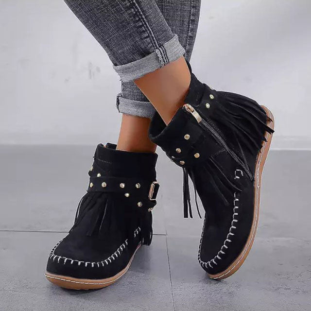 Fringe Mocassin Enkellaarzen