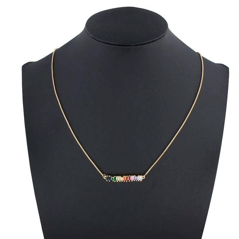 The Rainbow Emerald Cut Necklace