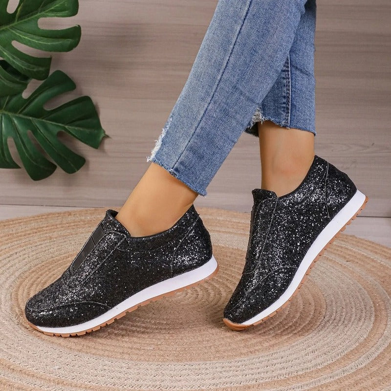 Gouden Glitter Slip-On Sneakers