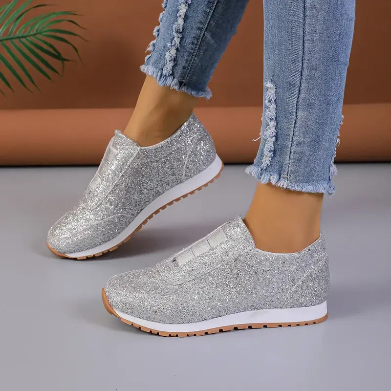 Gouden Glitter Slip-On Sneakers