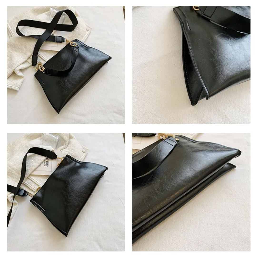 Glossy handtas met ketting