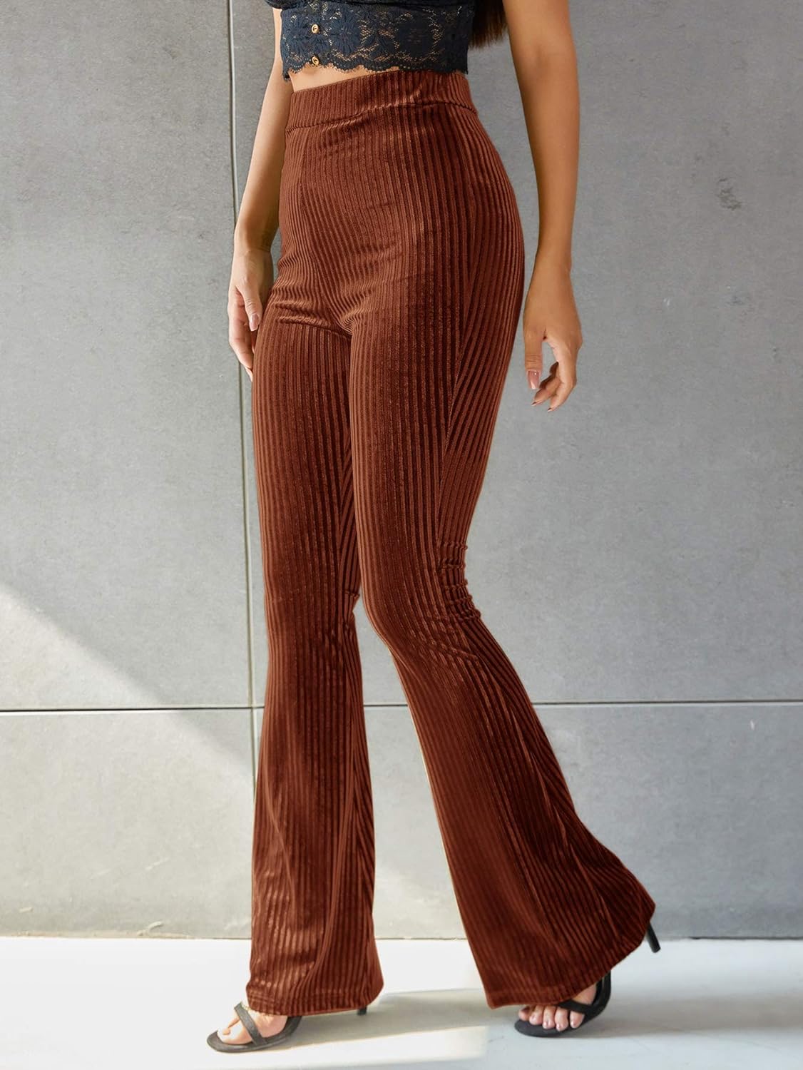 Corduroy Flare Broek met Hoge Taille