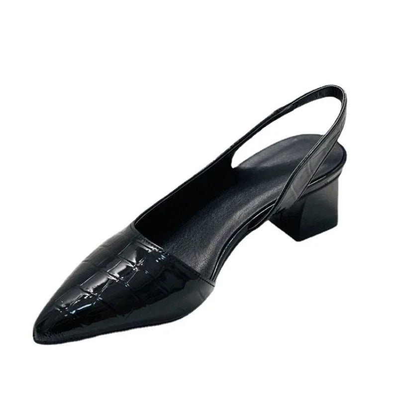 Slingback hakken met krokoprint