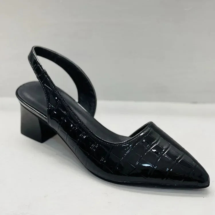 Slingback hakken met krokoprint