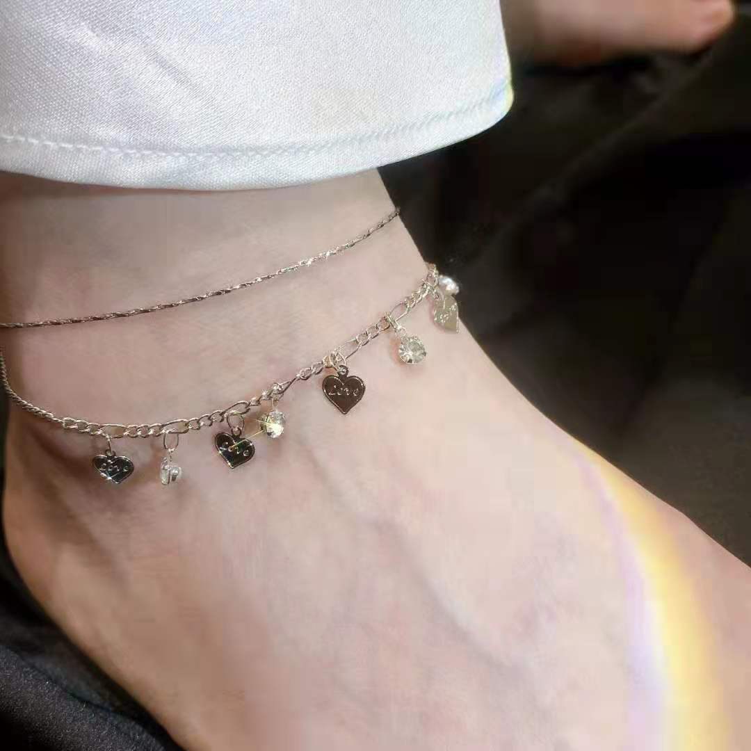 Gold Heart Chain Anklet