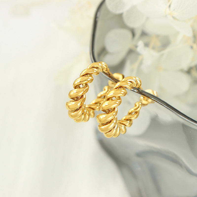 Aurum Gold Twist Earrings