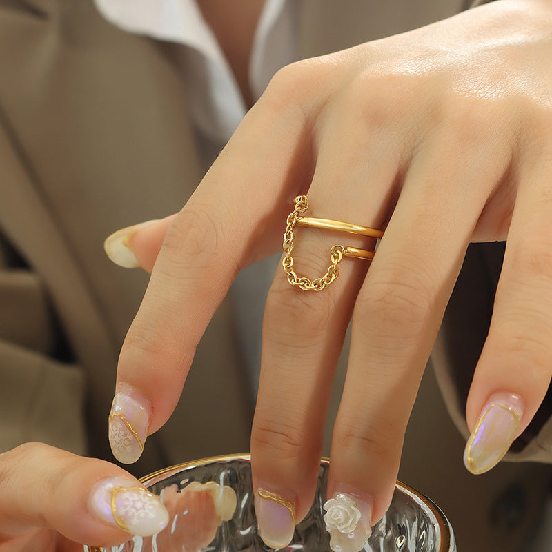 Magnifique Chain Twist Gold Ring