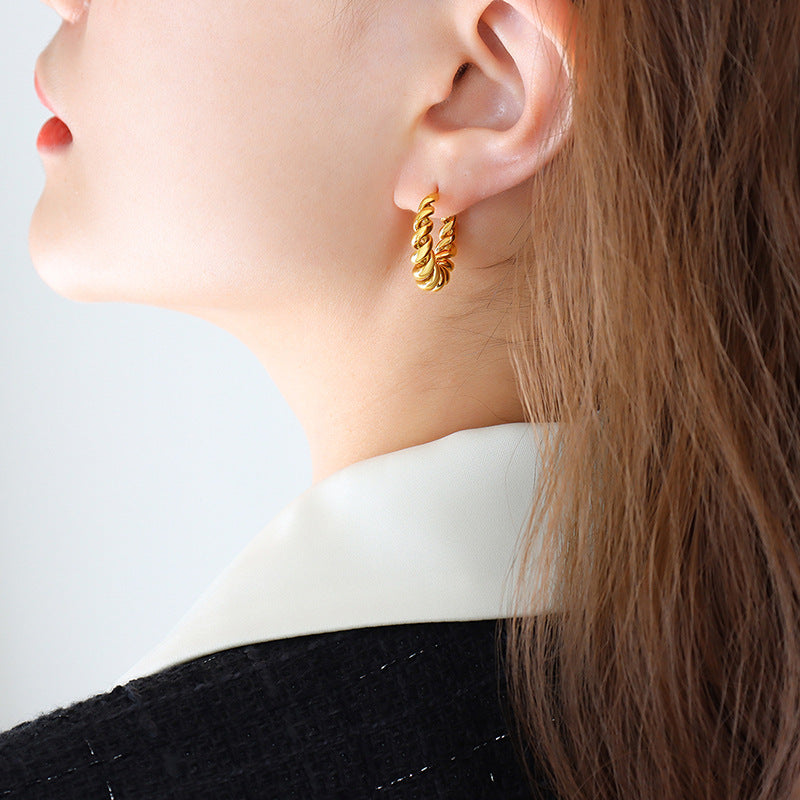 Aurum Gold Twist Earrings