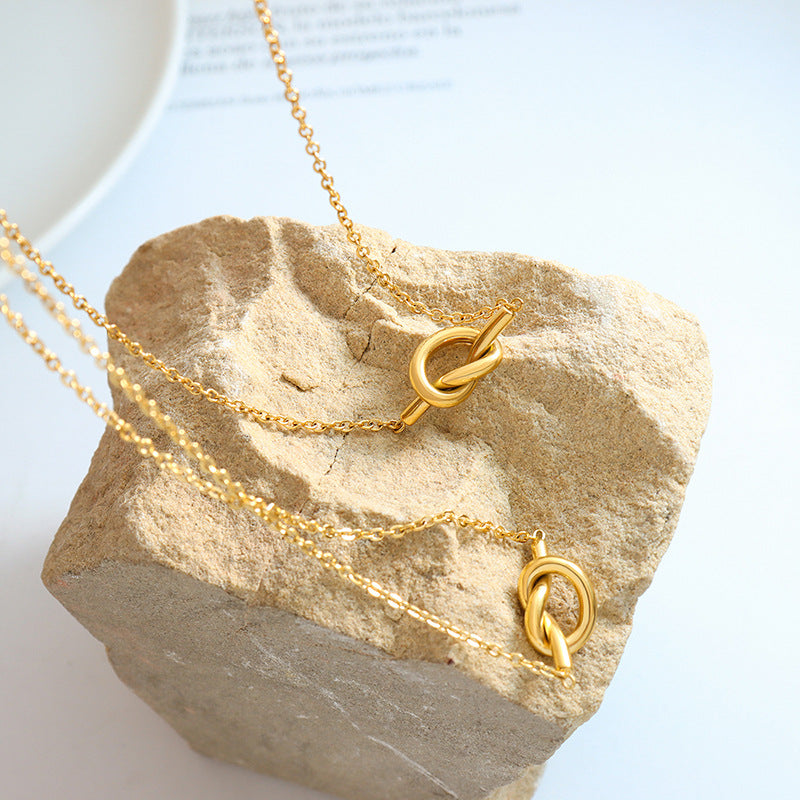 Eclair Gold Button Necklace