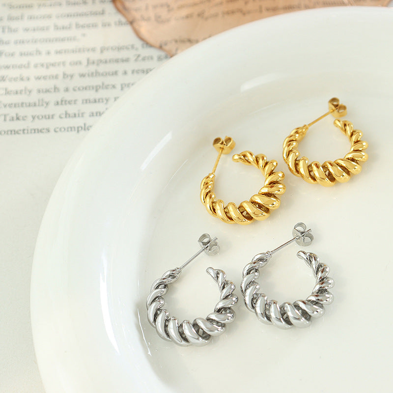 Aurum Gold Twist Earrings