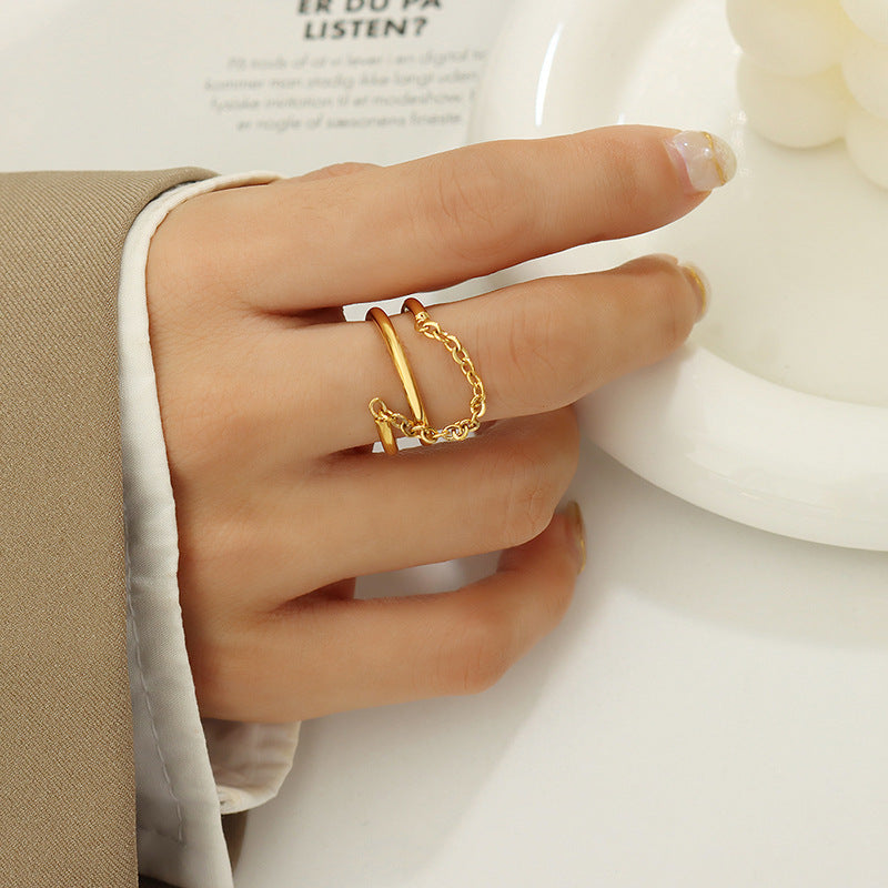 Magnifique Chain Twist Gold Ring