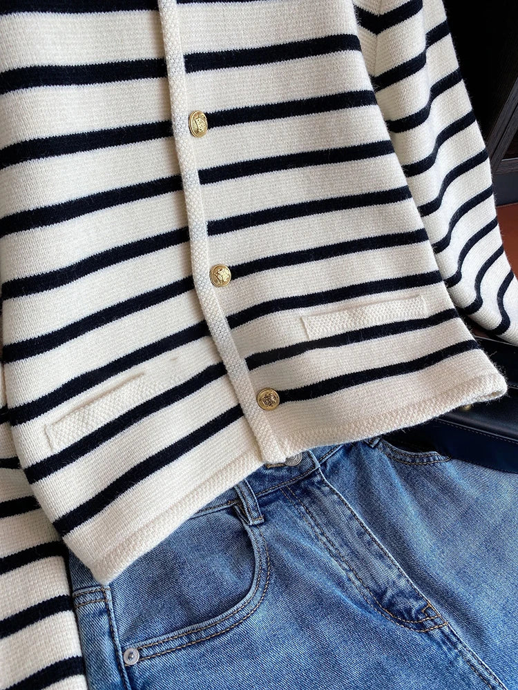 Striped Gebreid Bodywarmer