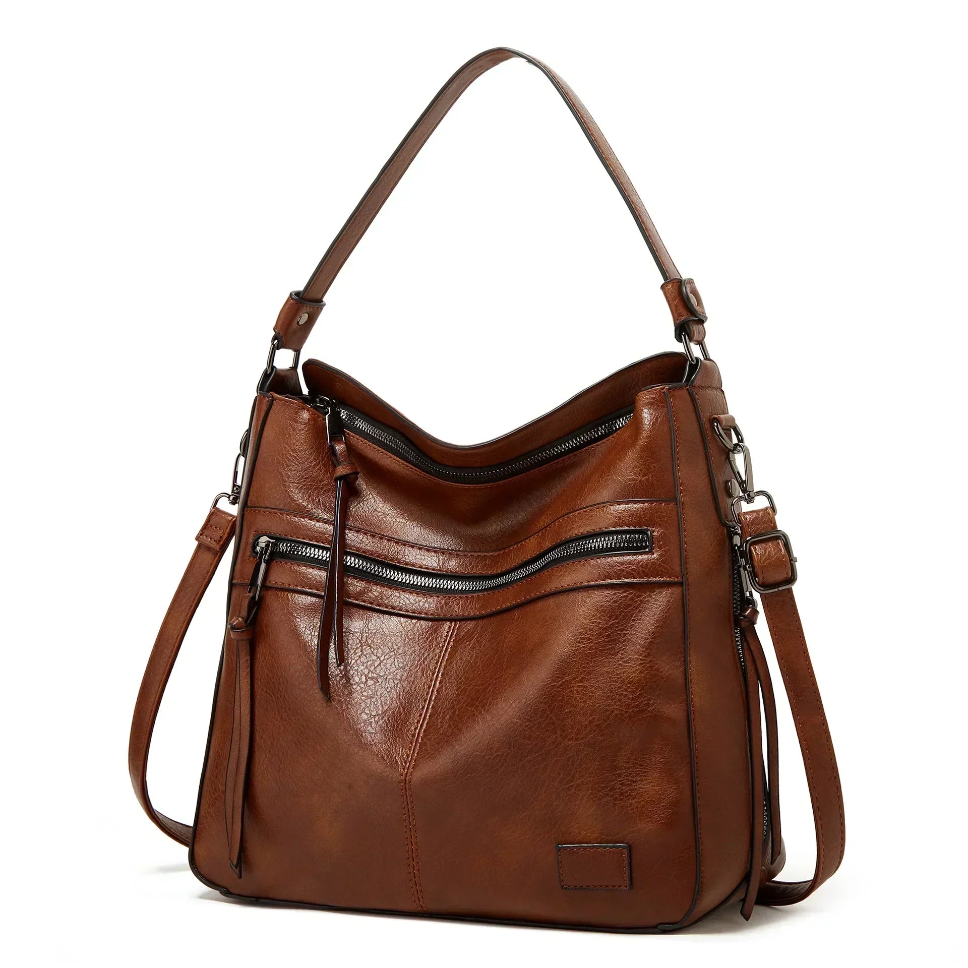 Multi-Zip Leren Tas