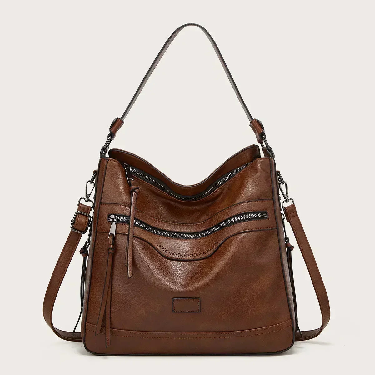 Multi-Zip Leren Tas