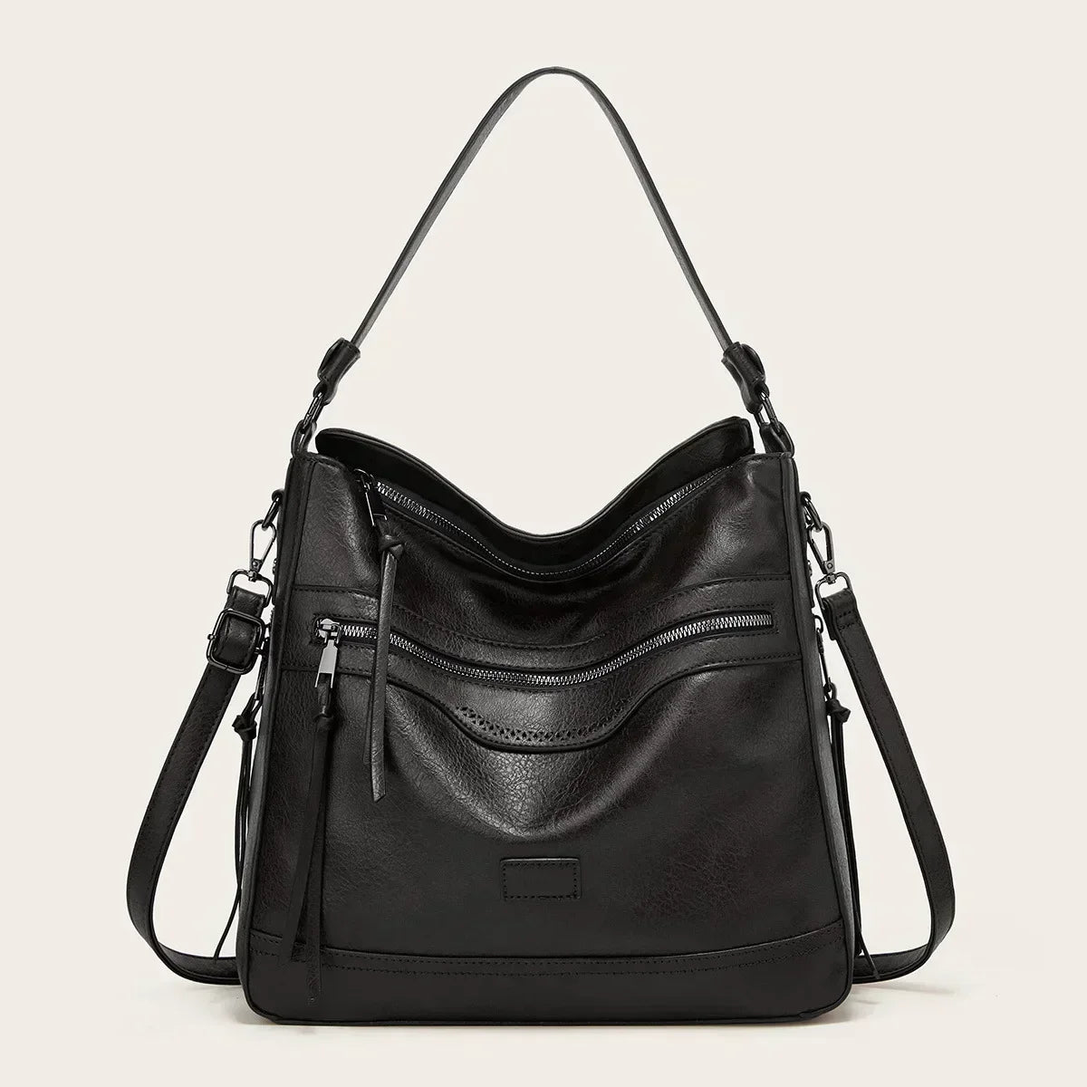 Multi-Zip Leren Tas