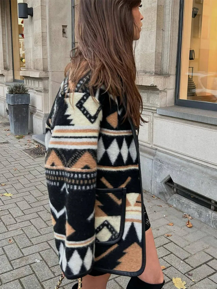 Wol Jas met Aztec Print