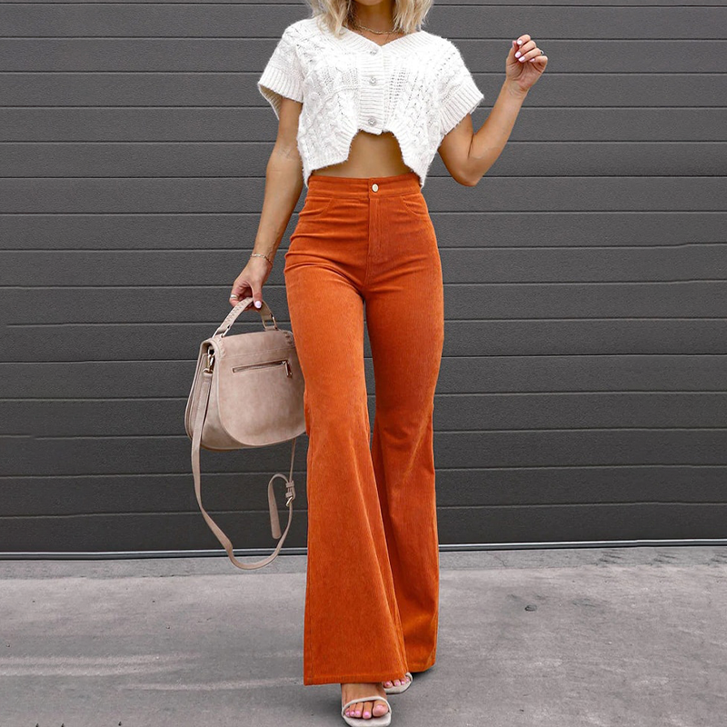 High-Waist Flared Broek