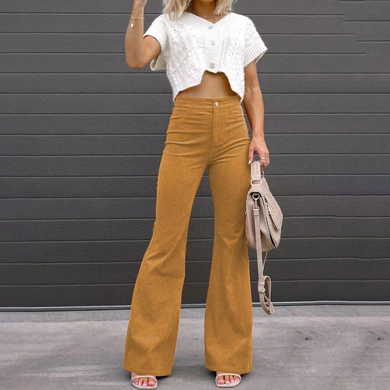 High-Waist Flared Broek