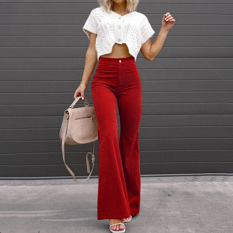 High-Waist Flared Broek