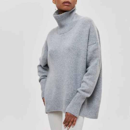 Amélie - Katoenen oversized trui met rolkraag