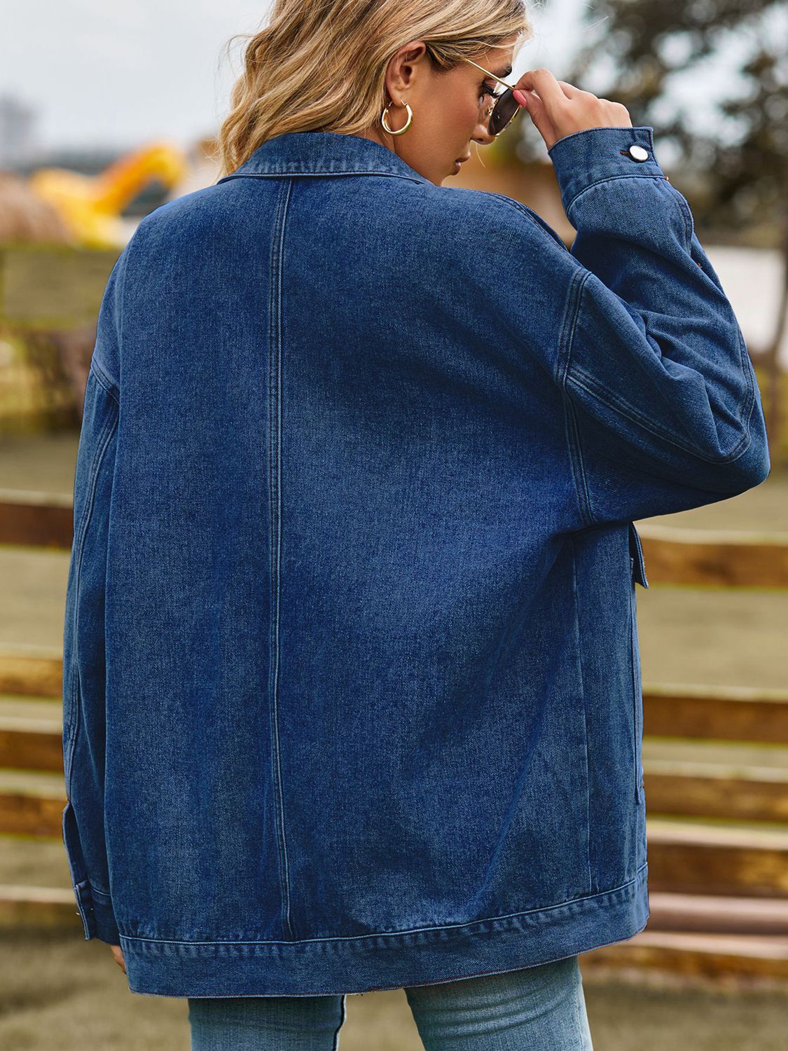 Oversized denim jas