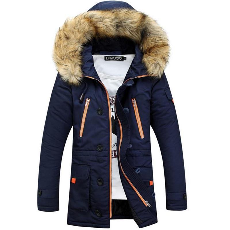 Heren Winter Parka met Bontgevoerde Capuchon