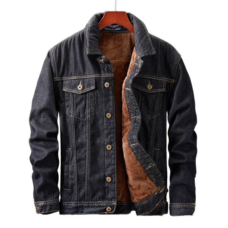 Heren Cowboy Denim Jas met Fleece