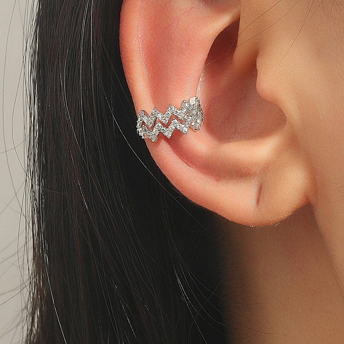 The Jessie Zigzag Cuff Earrings