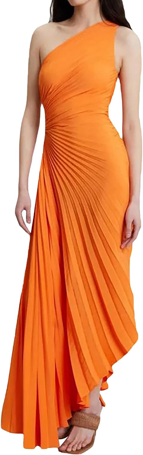 Asymmetrische plissé jurk - Kolua