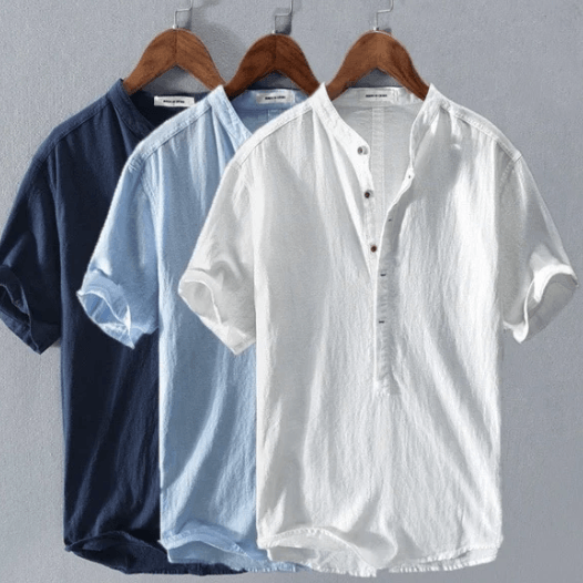 Linnen poloshirt met korte mouwen - Kolua