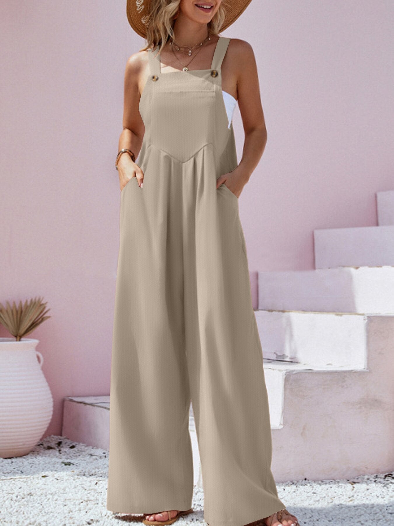 Olivia Wijd uitgesneden jumpsuit - Kolua