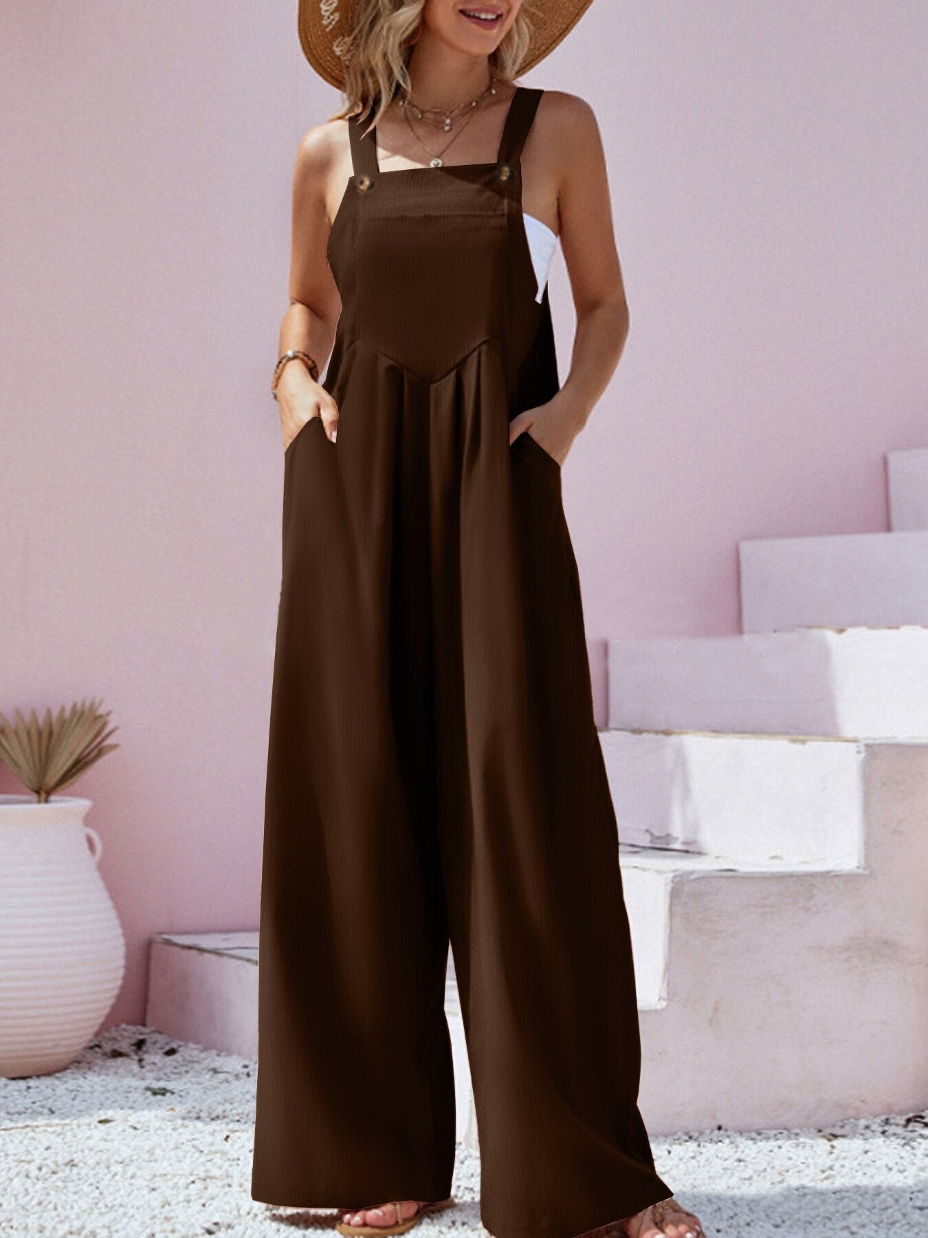 Olivia Wijd uitgesneden jumpsuit - Kolua