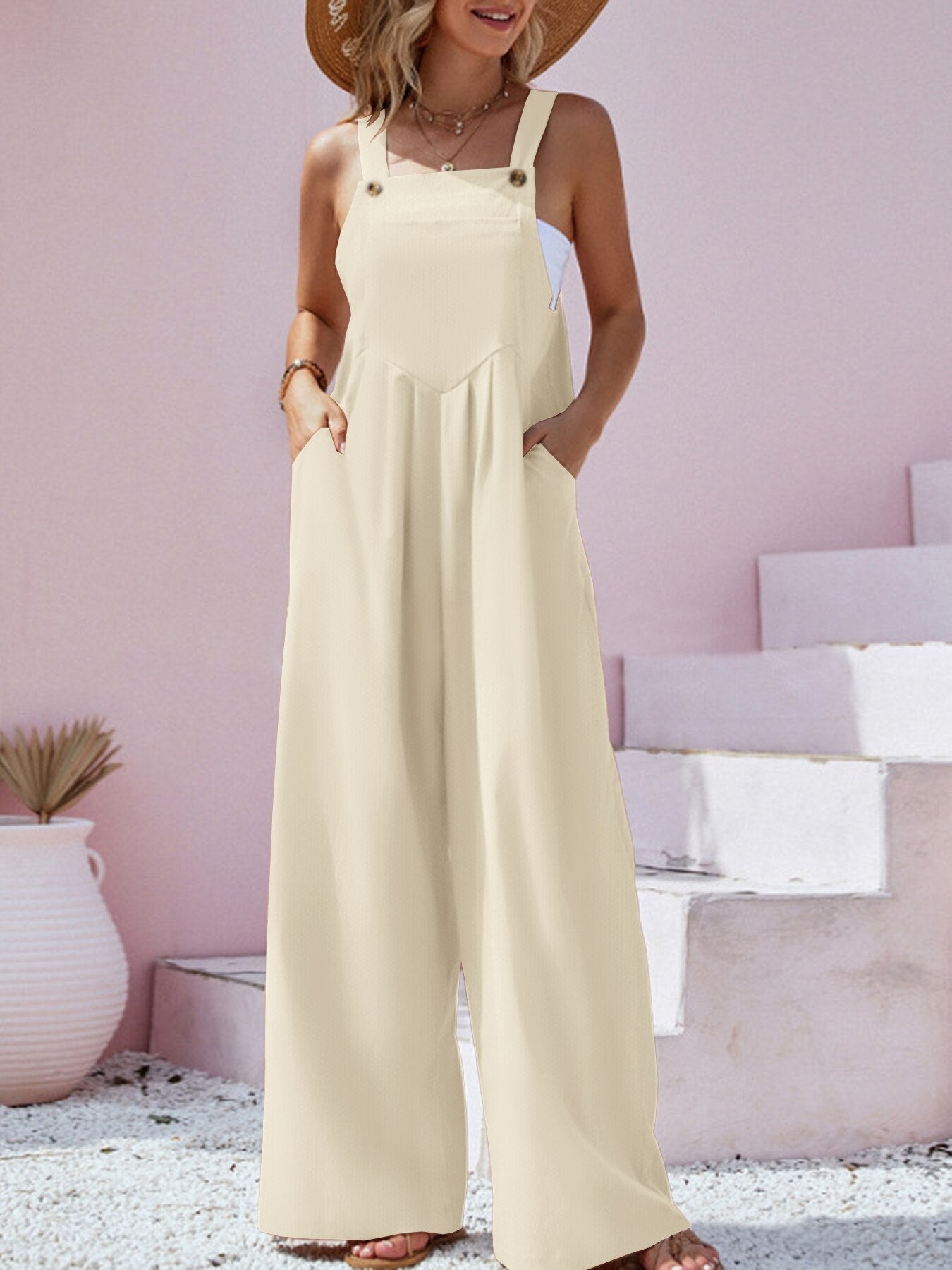 Olivia Wijd uitgesneden jumpsuit - Kolua