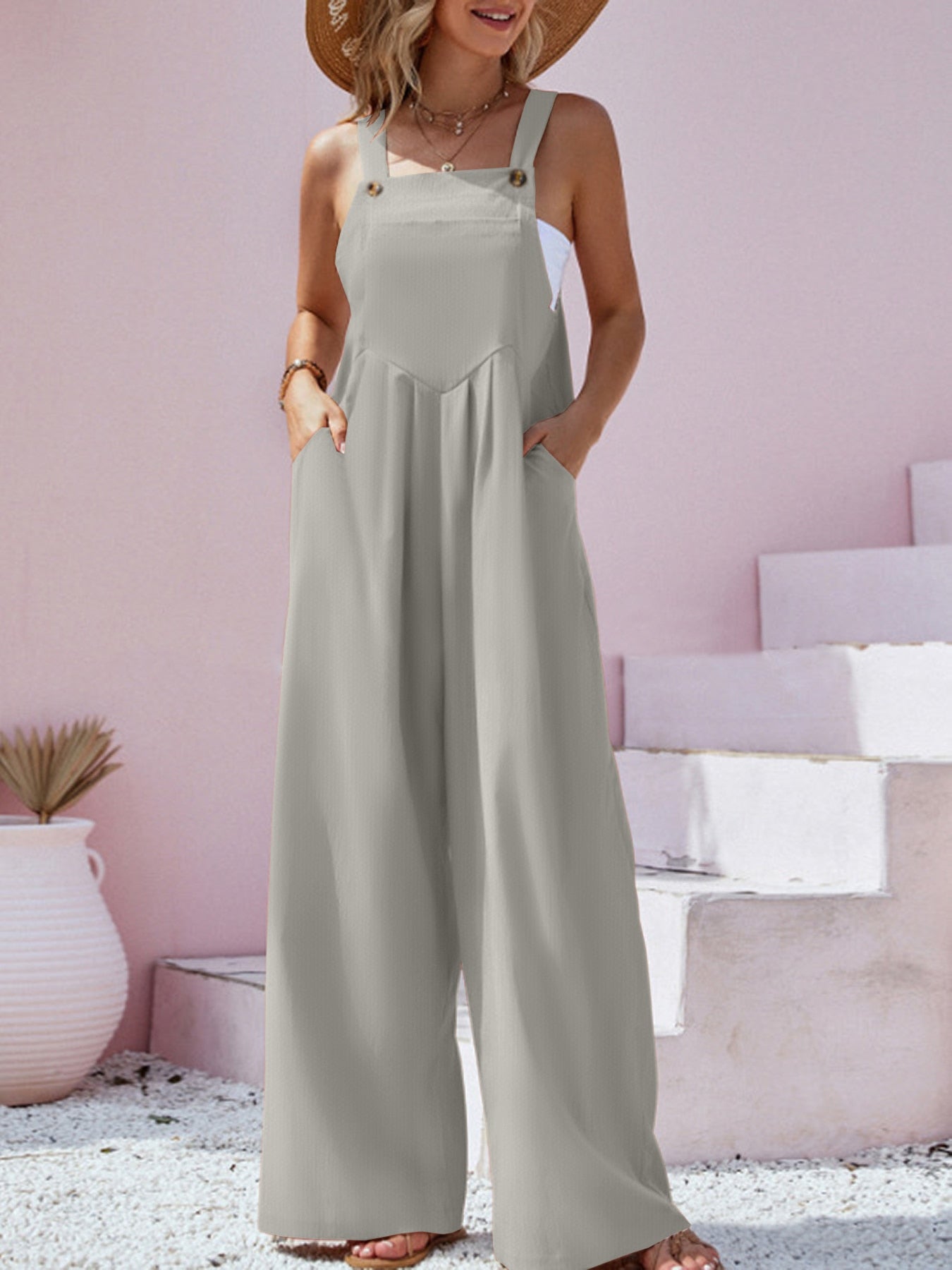 Olivia Wijd uitgesneden jumpsuit - Kolua