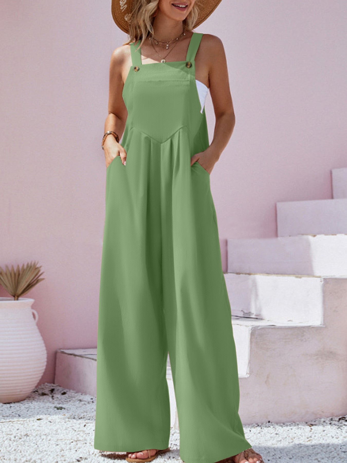 Olivia Wijd uitgesneden jumpsuit - Kolua